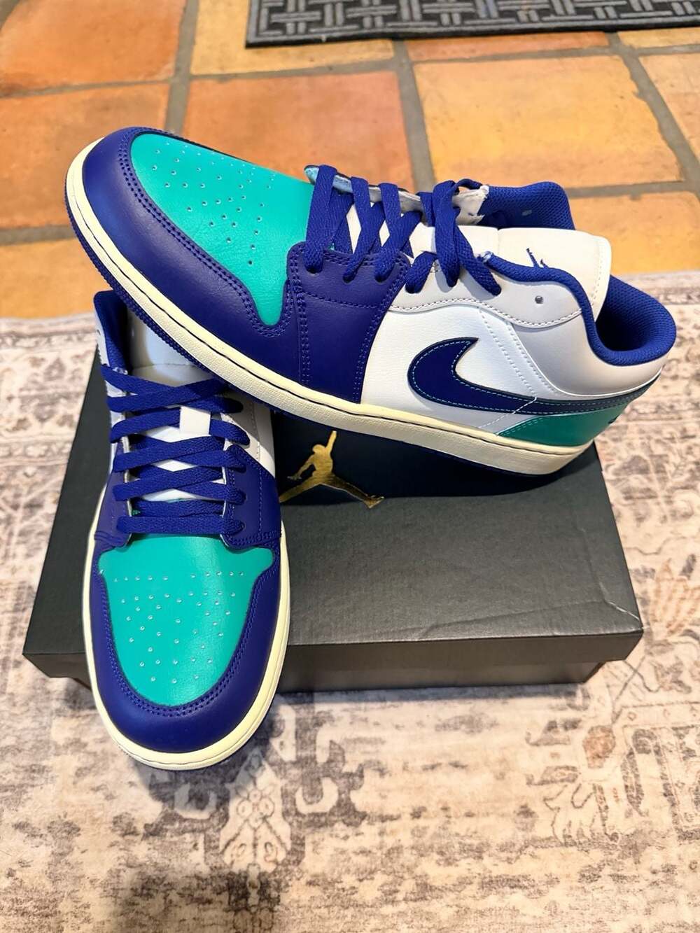 Air Jordan 1 Low 'Seahawks' - Green / Blue - Size 12 Men
